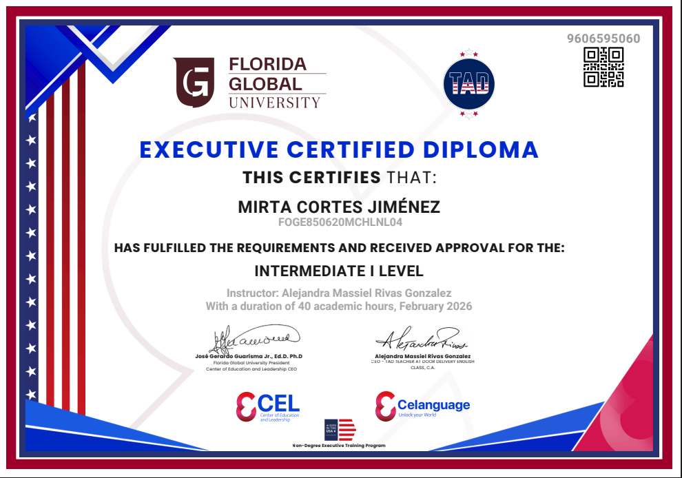 Certificado oficial CEL FGU